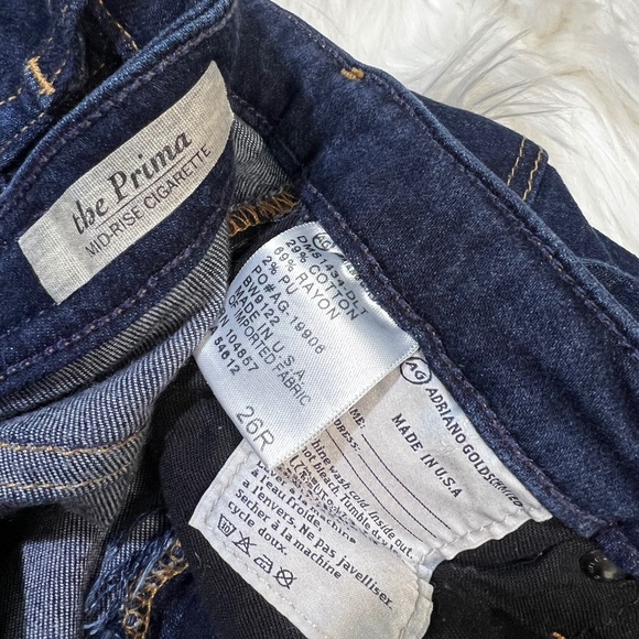 EUC [AG] Prima Mid Rise Cigarette Dark Wash Skinny Blue Jeans | 26R · XS · 2 - Picture 10 of 13
